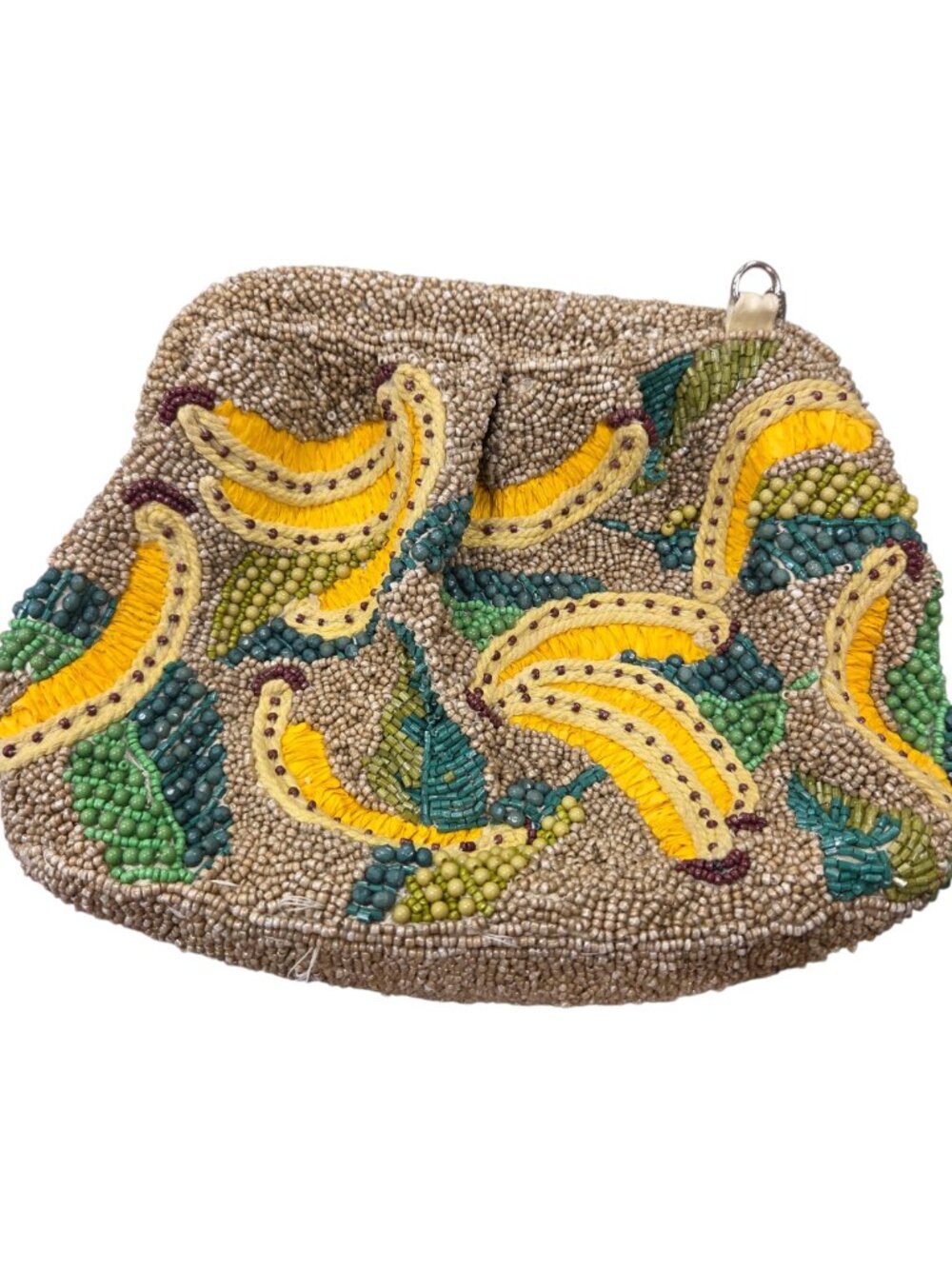 NWT Beaded Banana Bag Handcrafted Crossbody Purse Chain Strap